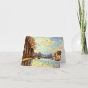 St. Martin Canal door Sisley Impressionist Paintin Bedankkaart
