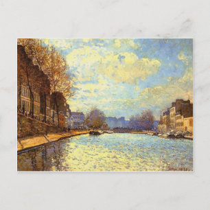 St. Martin Canal door Sisley Impressionist Paintin Briefkaart