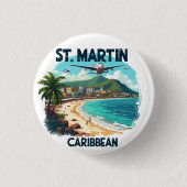 ST. MARTIN CARAIBES RONDE BUTTON 3,2 CM (Voorkant)