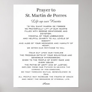 St. Martin de Porres Prayer Racial Harmony Poster