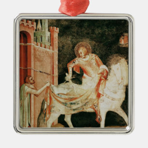 St. Martin deelt zijn cloak met de bedelaar Metalen Ornament