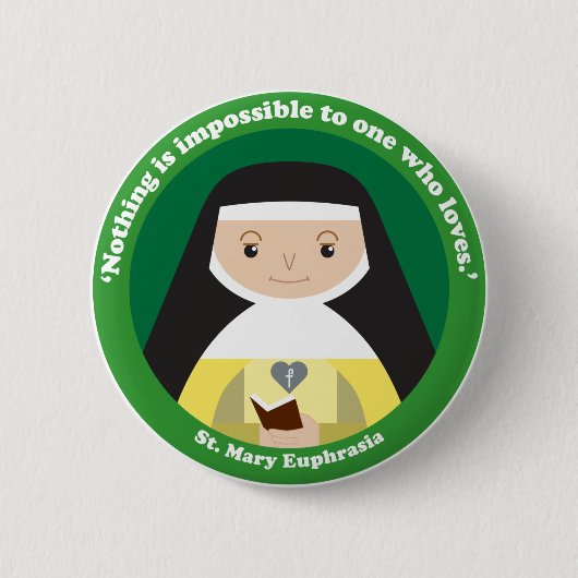 St. Mary Euphrasia Ronde Button 5,7 Cm (Voorkant)