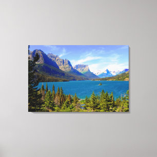 St. Mary Lake, Glacier National Park, Montana Canvas Afdruk