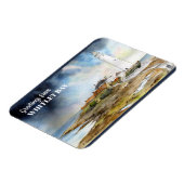 St Mary Lighthouse in Whitley Bay Waterverf Magneet (Linkerzijde)