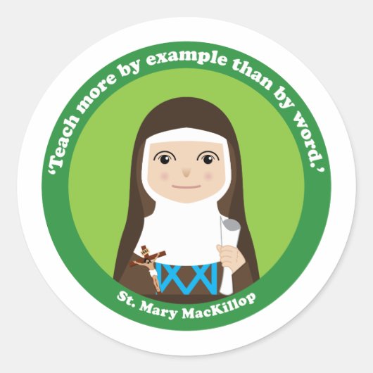 St. Mary MacKillop Ronde Sticker (Voorkant)