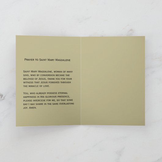 St. Mary Magdalena Feest Dag 22 juli Bedankkaart (Binnen)