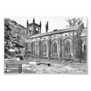 St Mary's Kerk, Luddenden Foto Afdruk