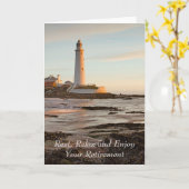 St Mary's Lighthouse Engeland Pensioen Kaart (Gele Bloem)