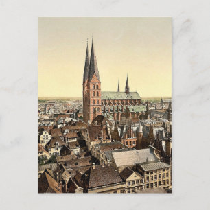 St. Mary's, van St. Peter's Clock Tower, Lubeck, Briefkaart