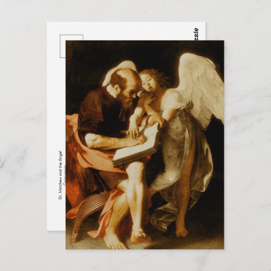 St. Matthew en de Engel van het Briefkaart Caravag (Voorkant / Achterkant)