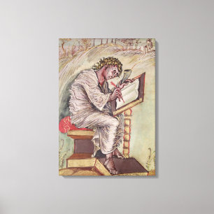 St. Matthew, van de Ebbo Gospels Canvas Afdruk