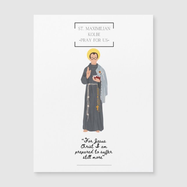 St. Maximiliam Kolbe Magnetische Kaart (Voorkant)
