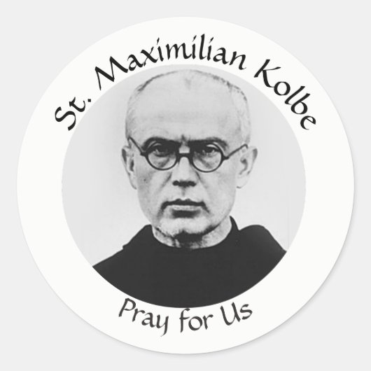 St. Maximilian Kolbe katholieke martelaar Ronde Sticker (Voorkant)