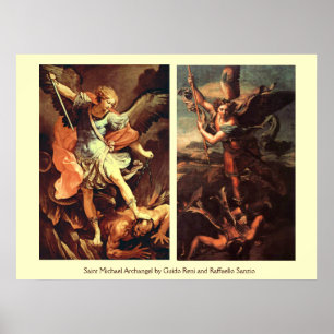 St MICHAEL AARTSENGEL DIE SATAN OVERWINDT Poster