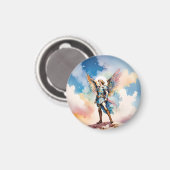 St Michael Aartsengel ronde magneet (Voorkant / Achterkant)