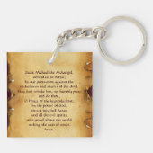 St. Michael Archangel en Dragon Prayer Perkament Sleutelhanger (Achterkant)