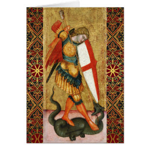 St. Michael Archangel en Dragon Sienese Prayer
