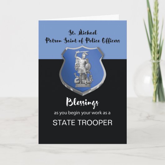 St. Michael Blessings aan New State Trooper Kaart (Voorkant)