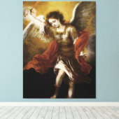 St Michael by Murillo Canvas Afdruk (Insitu (Houten vloer))