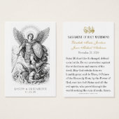 St. Michael Catholic Wedding Prayer Cards (Devant & derrière)