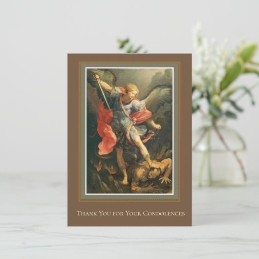St. Michael dank u medeleven condoleances Informatiekaartje (Staand voorkant)