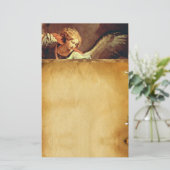 St Michael de Aartsengel, Bruin Perkament Briefpapier (Staand voorkant)