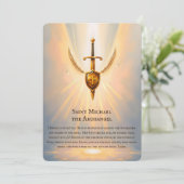 St. Michaël, de Aartsengel Gebed Kaart (Staand voorkant)
