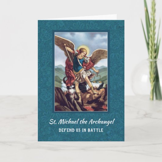 St. Michael de Aartsengel verdedigt ons in Slag Kaart (Voorkant)