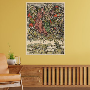 St. Michael die de draak bevecht door Albrecht Dür Poster