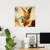“St. Michael die Satan overwint” van Gustave Morea Poster (Thuiskantoor)