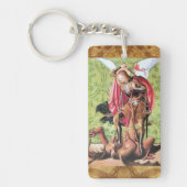 ST. MICHAEL, DRAGON EN JUSTITIE Gebed Perkament Sleutelhanger (Voorkant)