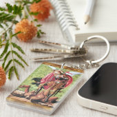 ST. MICHAEL, DRAGON EN JUSTITIE Gebed Perkament Sleutelhanger (Voorkant Rechts)