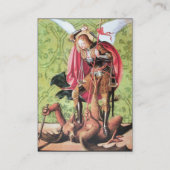 ST. MICHAEL, DRAGON EN JUSTITIE, zwart groen rood Visitekaartje (Achterkant)