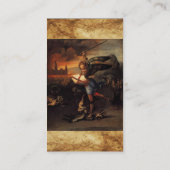 St. Michael en de Draak, zwart Visitekaartje (Achterkant)