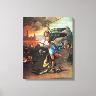 St MICHAEL EN DE DRACEN Canvas Afdruk