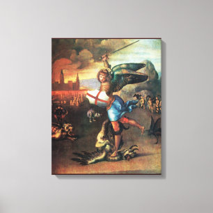 St MICHAEL EN DE DRACEN Canvas Afdruk