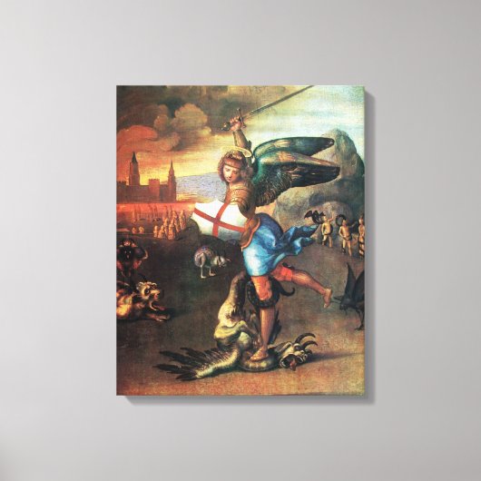 St. MICHAEL EN DE DRAGON Canvas Afdruk (Voorkant)