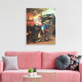 St. MICHAEL EN DE DRAGON Canvas Afdruk (Insitu (Woonkamer))