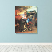 St. MICHAEL EN DE DRAGON Canvas Afdruk (Insitu (Houten vloer))