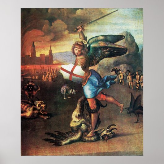 St. MICHAEL EN DE DRAGON Poster (Voorkant)