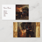 St Michael en Dragon Brown Perkament Wit Visitekaartje (Voorkant / Achterkant)