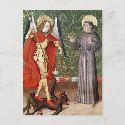 St. Michael en St. Francis of Assisi, c.1480 Briefkaart (Voorkant)