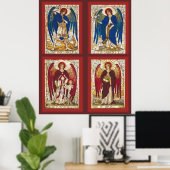St. MIchael, Gabriel, Raphael en Uriel Archangel Poster (Thuiskantoor)