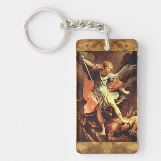 St. Michael het aartsengel gebedsparkament Sleutelhanger (Voorkant)