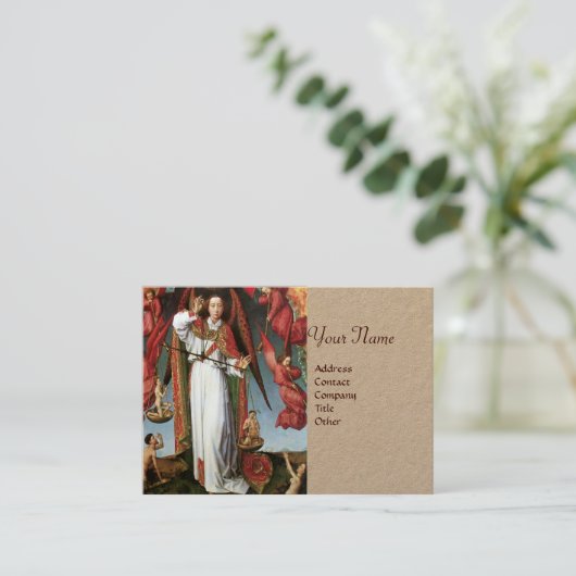 ST. MICHAEL IN DE LAATSTE RECHTSPERIODE Gold Metal Visitekaartje (Staand voorkant)