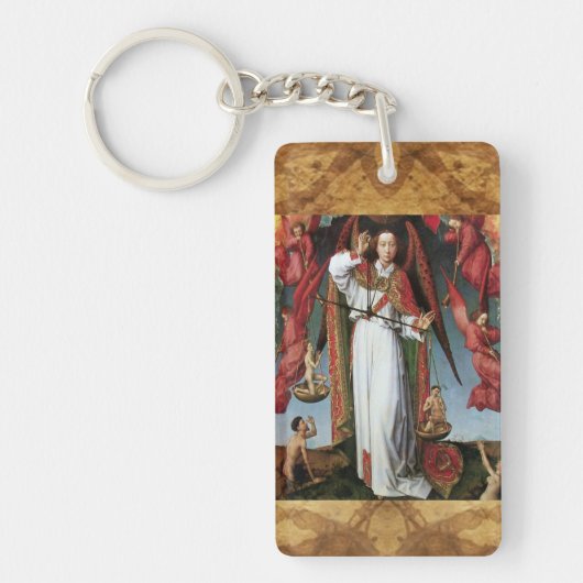 ST. MICHAEL IN HET LAATSTE JUDGMENT-gebed Sleutelhanger (Voorkant)