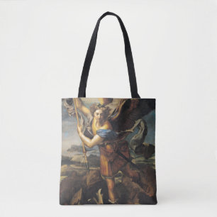 St. Michael Overweldigend the Demon, 1518 Tote Bag