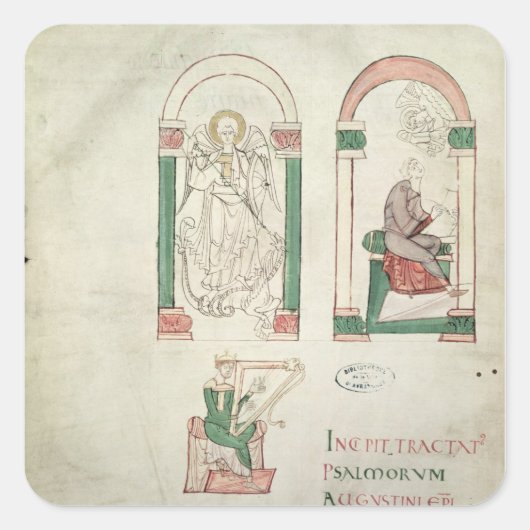 St. Michael, St. Augustine en St. David Vierkante Sticker (Voorkant)