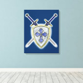 St. Michael - Swords and Shield Canvas Afdruk (Insitu (Houten vloer))