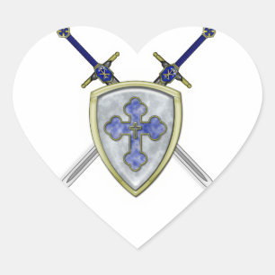St. Michael - Swords and Shield Hart Sticker